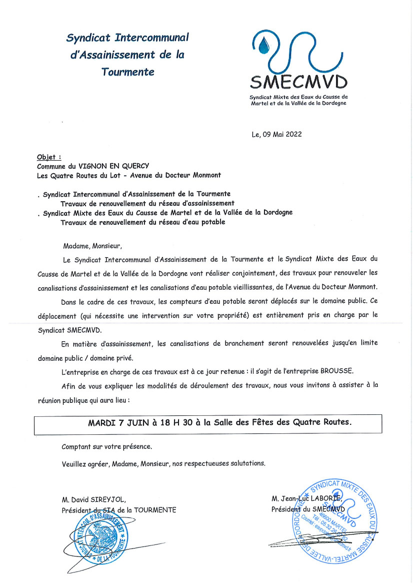INFO REUNION PUBLIQUE - 07 JUIN 2022
