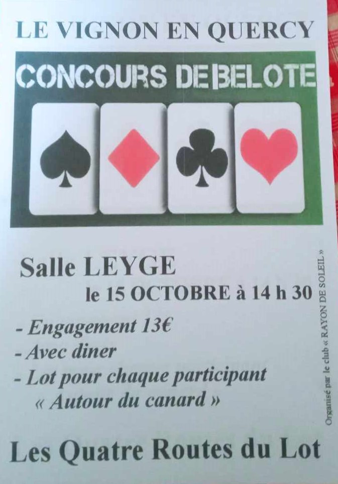 Affiche concours de belote